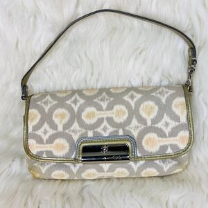 Coach Kristin Op Art Signature Ikat large wristlet